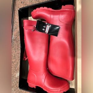 Brand new red Hunter Tall boots US 7